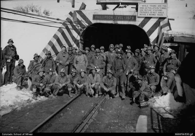 Climax Miners In Front Of The Phillipson Portal